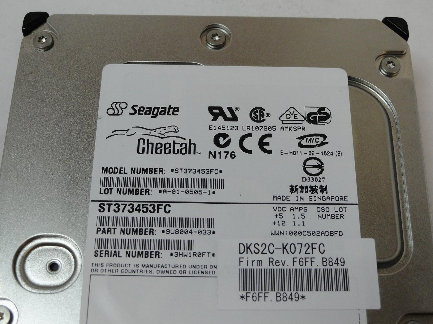 PR24468_9U8004-033_Seagate Hitachi 73GB Fibre 15Krpm 3.5in HDD - Image3
