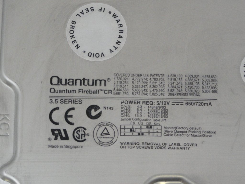 CR84A013 - Quantum 8.4GB IDE 5400rpm 3.5in HDD - Refurbished