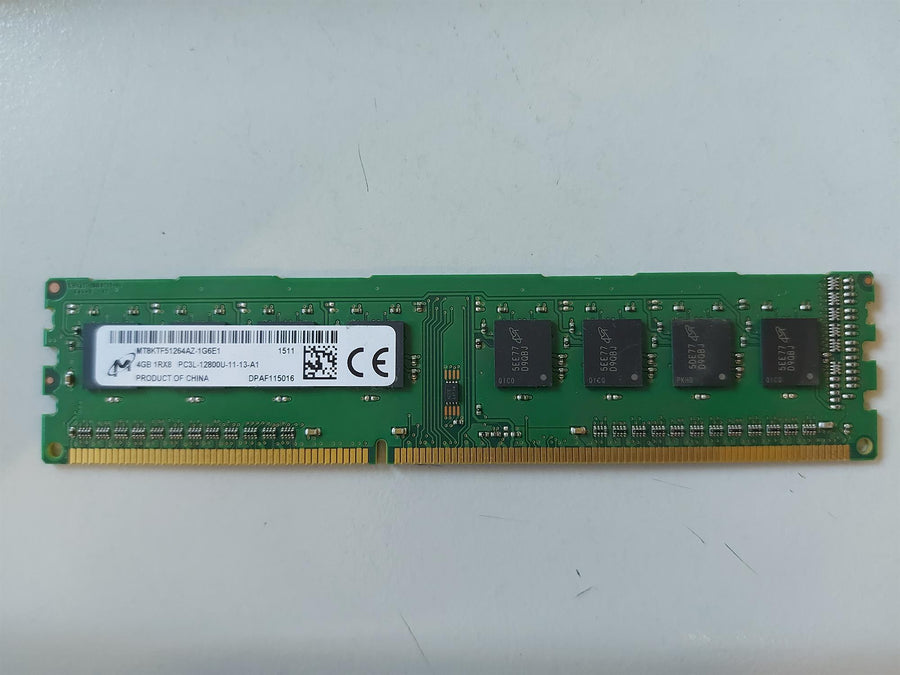 Micron 4GB PC3-12800 DDR3-1600MHz non-ECC Unbuffered CL11 240-Pin DIMM 1.35V Low Voltage Single Rank Memory Module (MT8KTF51264AZ-1G6E1)