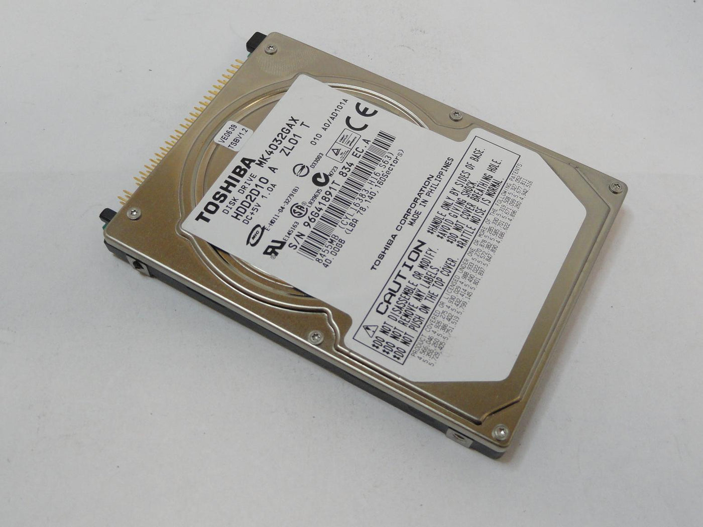 HDD2D10 - Toshiba HP 40Gb IDE 5400rpm 2.5in HDD - Refurbished