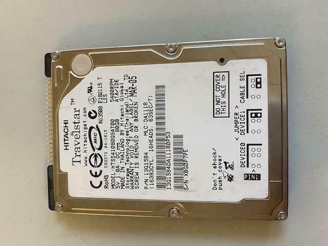 Hitachi 80GB 5400RPM 9.5MM 2.5" HDD ( HTS541080G9AT00 13G1584 ) REF