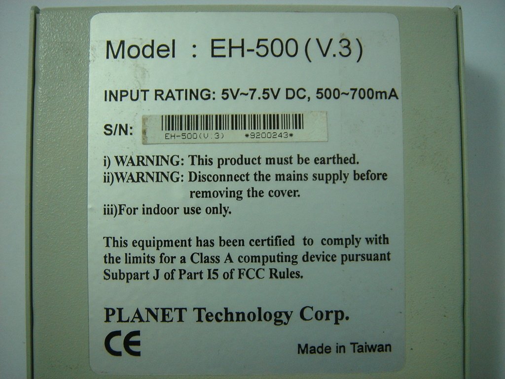Planet EH-500 5-Port 10 Base-2T Palm Top Hub ( EH-500 EH-500  Planet )