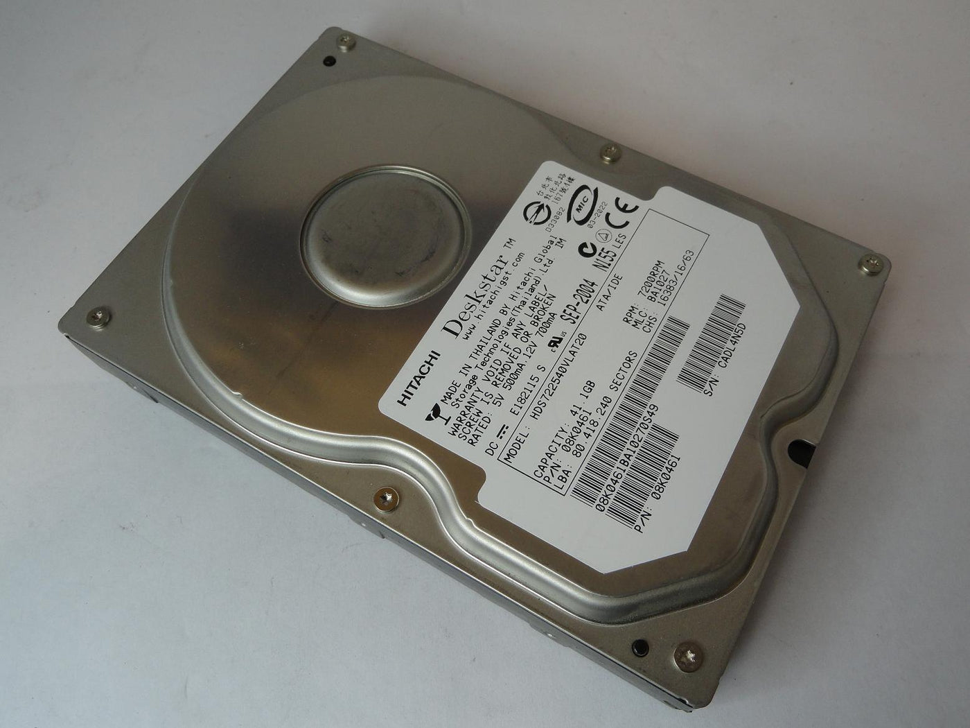 08K0461 - Hitachi 40GB IDE 7200rpm 3.5in Deskstar HDD - Refurbished