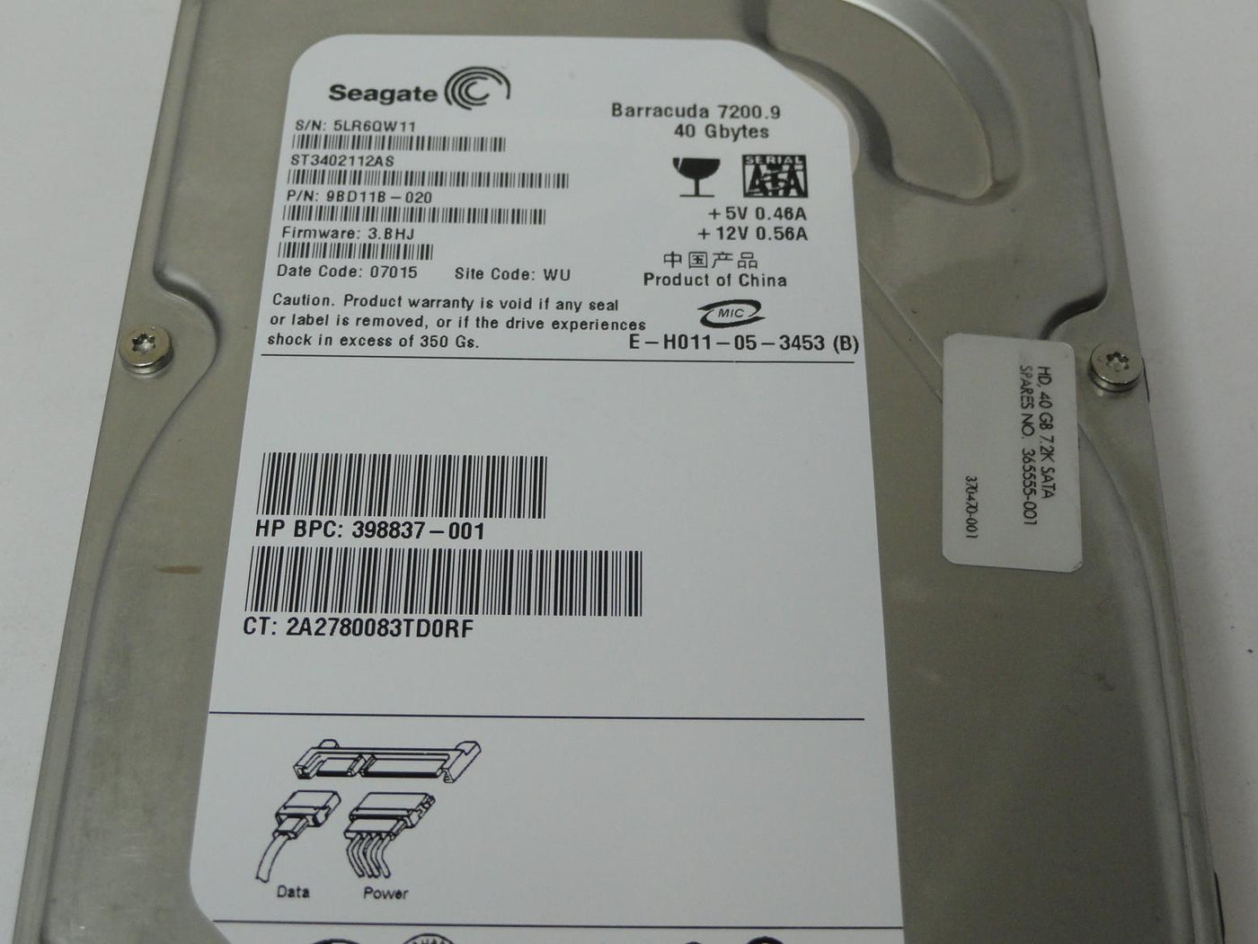 PR03596_9BD11B-020_Seagate 40GB SATA 7200rpm 3.5in HDD - Image3
