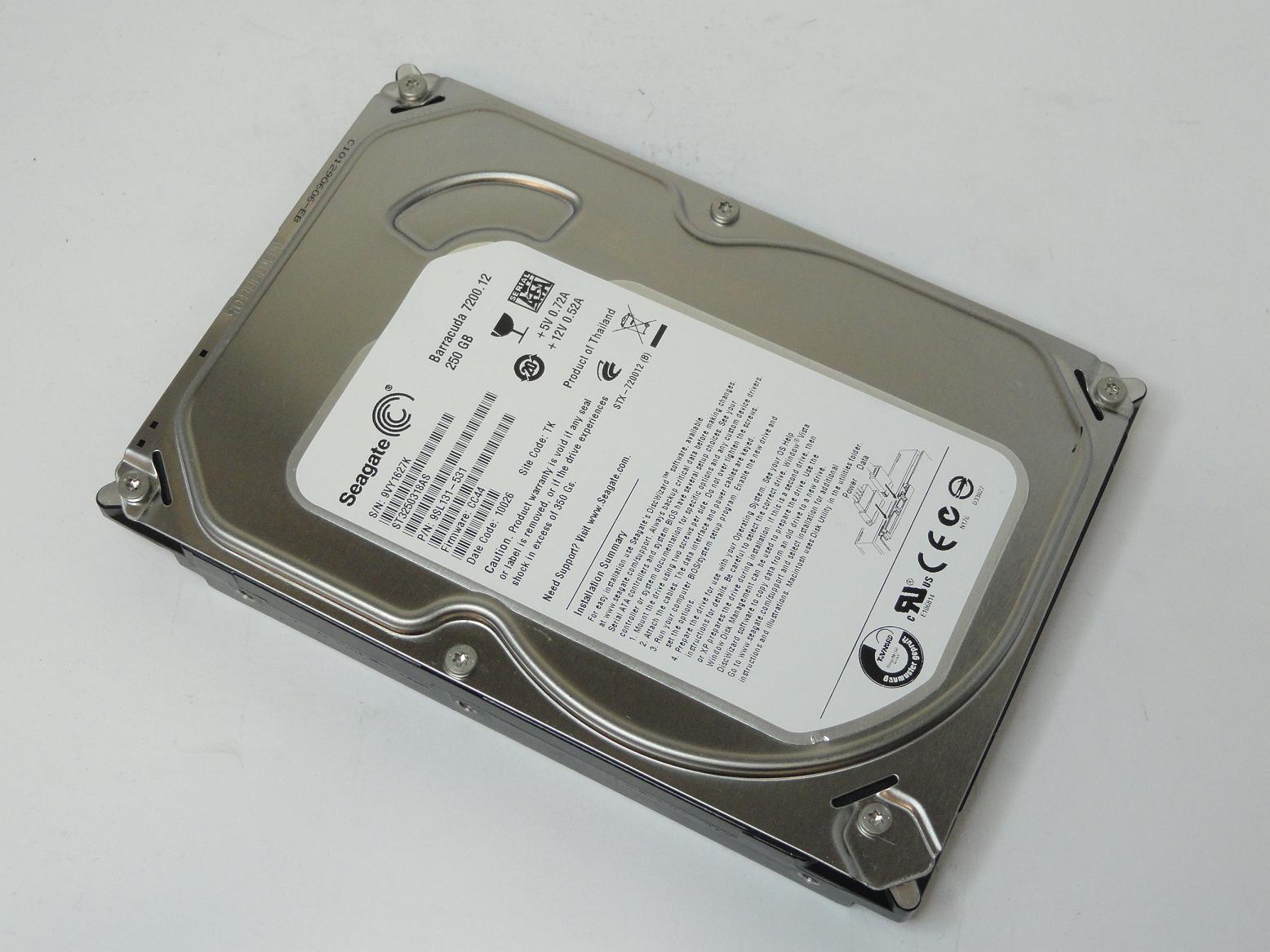 9SL131-531 - Seagate Barracuda 7200.12 250GB SATA 7200rpm 3.5in HDD - Refurbished