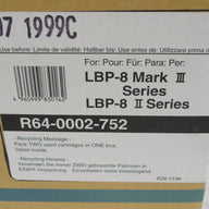 R64-0002-752 - Canon Toner Cartridge For LBP-8 MKII + III - NEW