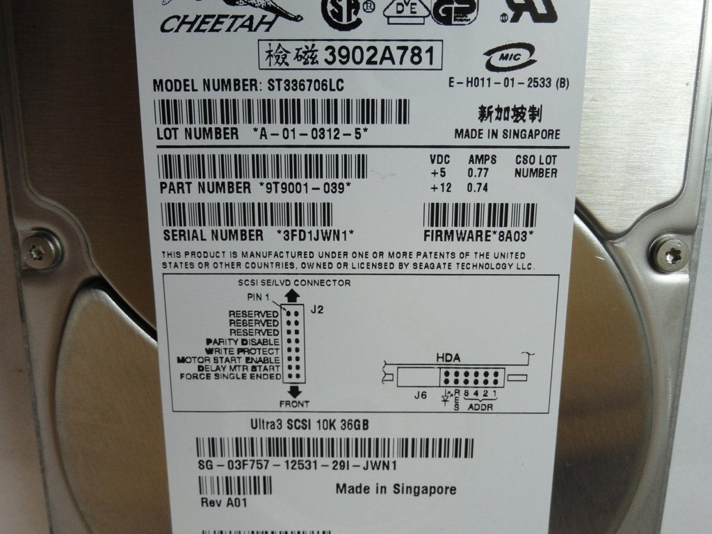 PR21891_9T9001-039_Seagate Dell 36GB SCSI 80 Pin 10Krpm 3.5in HDD - Image4
