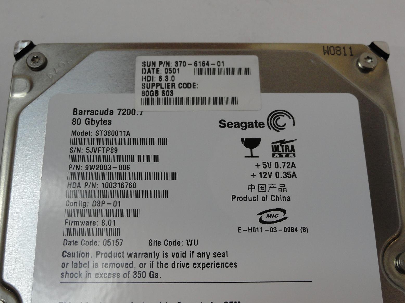 PR06134_9W2003-006_Seagate SUN 80GB IDE 7200rpm 3.5in HDD - Image3