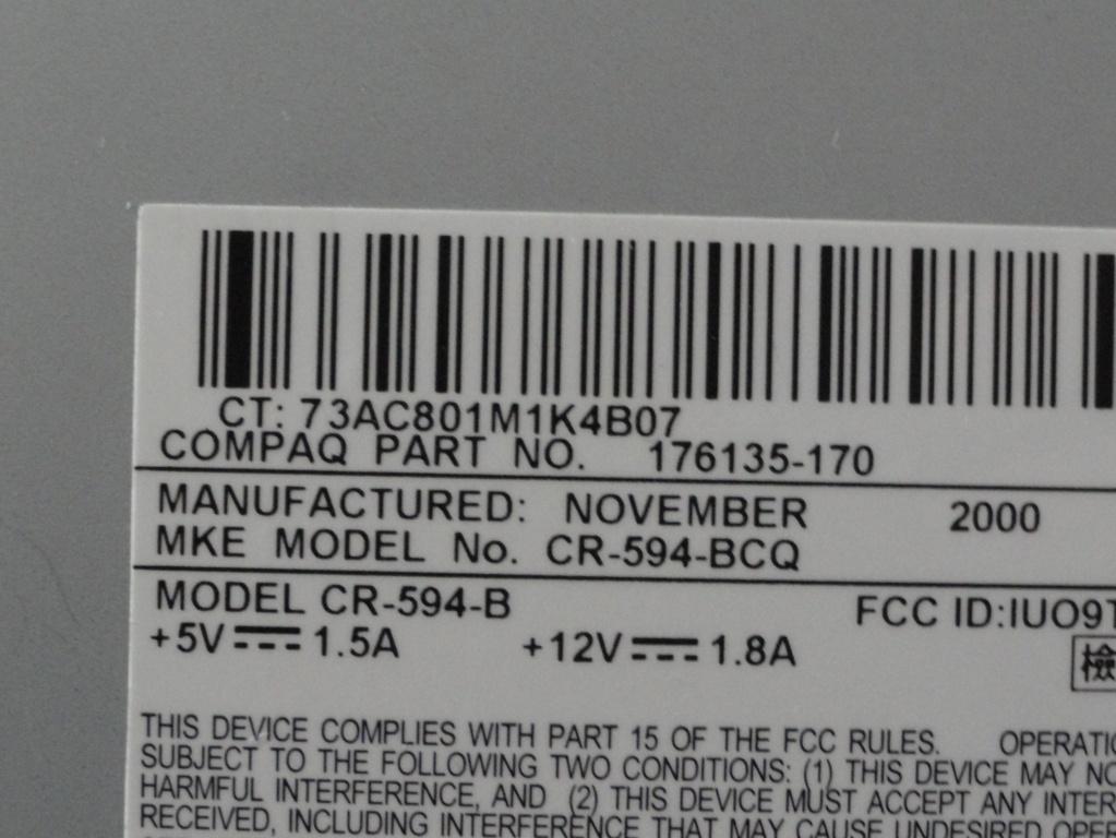 176135-170 - Compaq 48x IDE CD-ROM Drive, Grey  - Refurbished