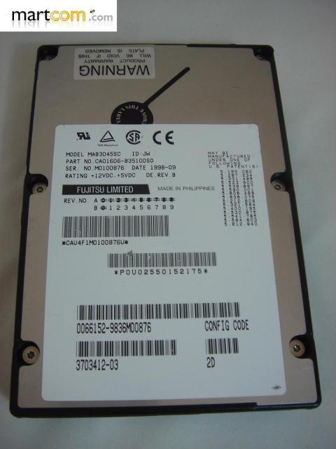 Fujitsu Sun 4.3GB 7200RPM Ultra2 Wide SCSI SCA80 3.5" HDD ( CA01606-B36300SU MAB3045SC 370-3412-03 ) REF