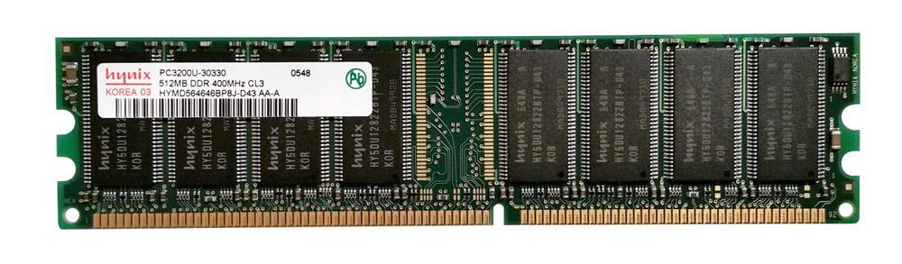 Hynix 512MB DDR-400 PC-3200 184-Pin CL3 NonECC UDIMM ( HYMD564646BP8J-D43 ) REF