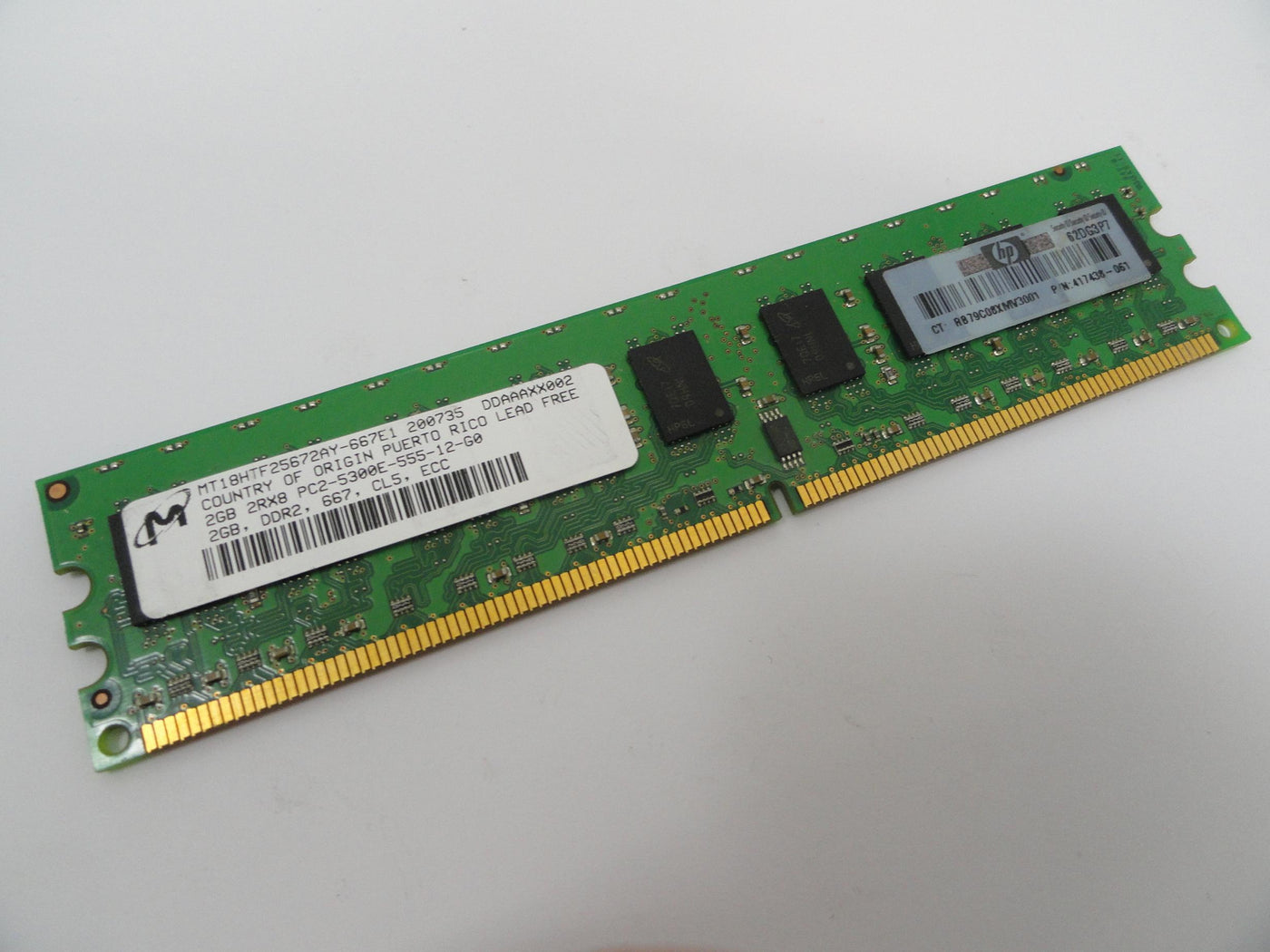 PR16366_MT18HTF25672AY-667E1_HP 2Gb PC2-5300 CL5 DDR2-667 ECC UDIMM RAM Module - Image3