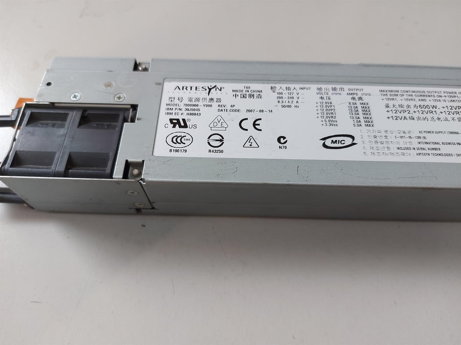 Artesyn Tech IBM 7000966-Y000 600 Watt Hot Swap PSU for PSERIES (39J5045
