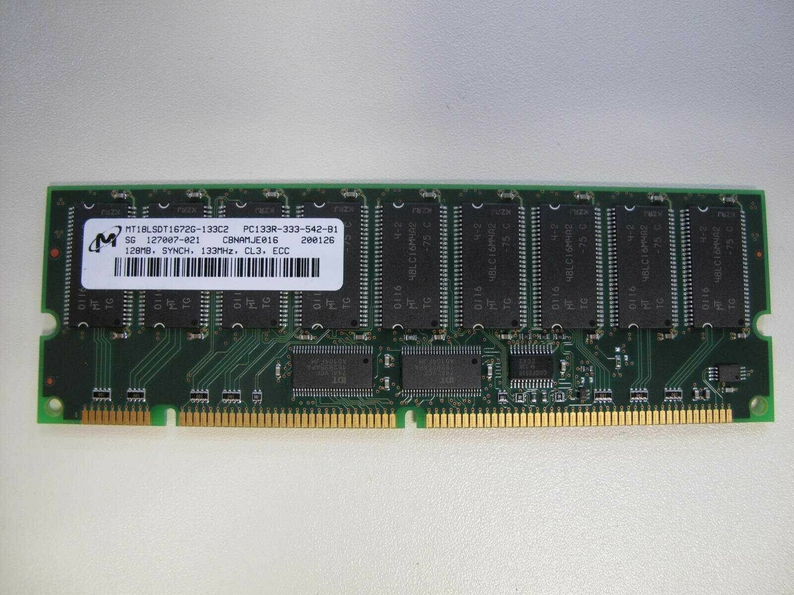 Micron 128MB PC133R CL3 ECC Reg DDR SDRAM DIMM ( MT18LSDT1672G-133C2 ) REF