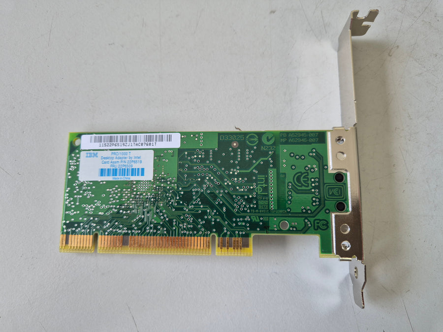 IBM Ethernet Intel Pro/1000T Desktop Adapter Card ( 22P6519 22P6509 ) USED