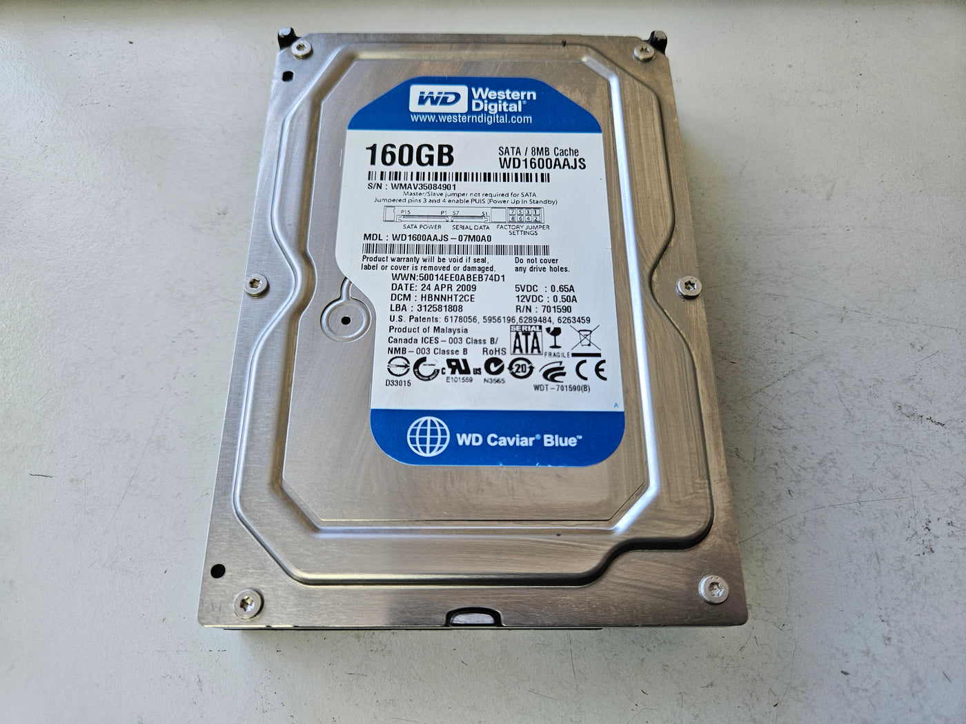 Western Digital 160GB 7200RPM SATA 3.5in HDD ( WD1600AAJS-07M0A0 ) REF