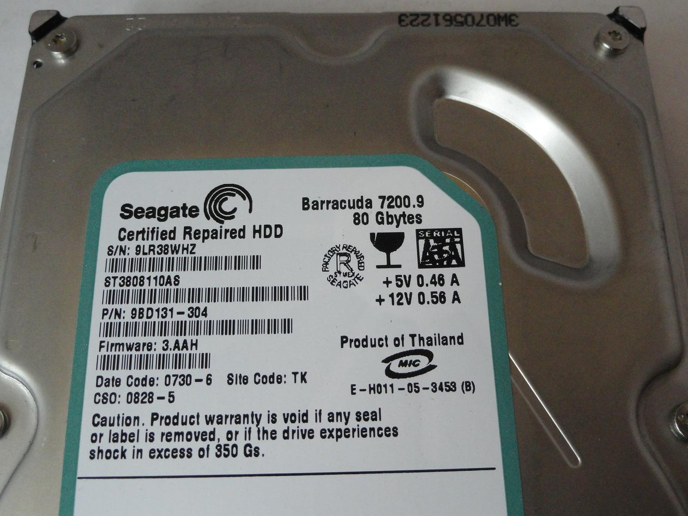 PR23792_9BD131-304_Seagate 80GB SATA 7200rpm 3.5in Recertified HDD - Image3