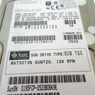 Fujitsu Sun 73GB SCSI 80Pin 10K 3.5" HDD in CADDY ( CA06350-B12000SU MAT3073NC 390-0175-02 540-6289-01 ) REF