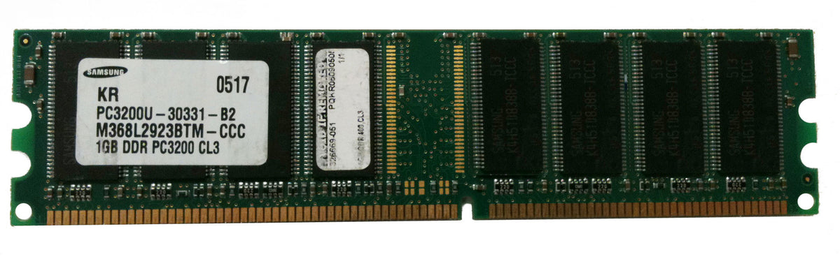 Samsung HP 1GB PC3200 DDR-400MHz non-ECC Unbuffered CL3 184-Pin DIMM ( M368L2923BTM-CCC  326669-051 ) REF