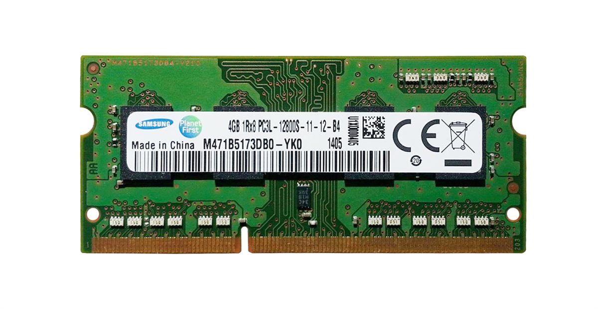 Samsung 4GB PC3-12800 DDR3-1600MHz non-ECC Unbuffered CL11 204-Pin SoDimm ( M471B5173DB0-YK0 ) REF