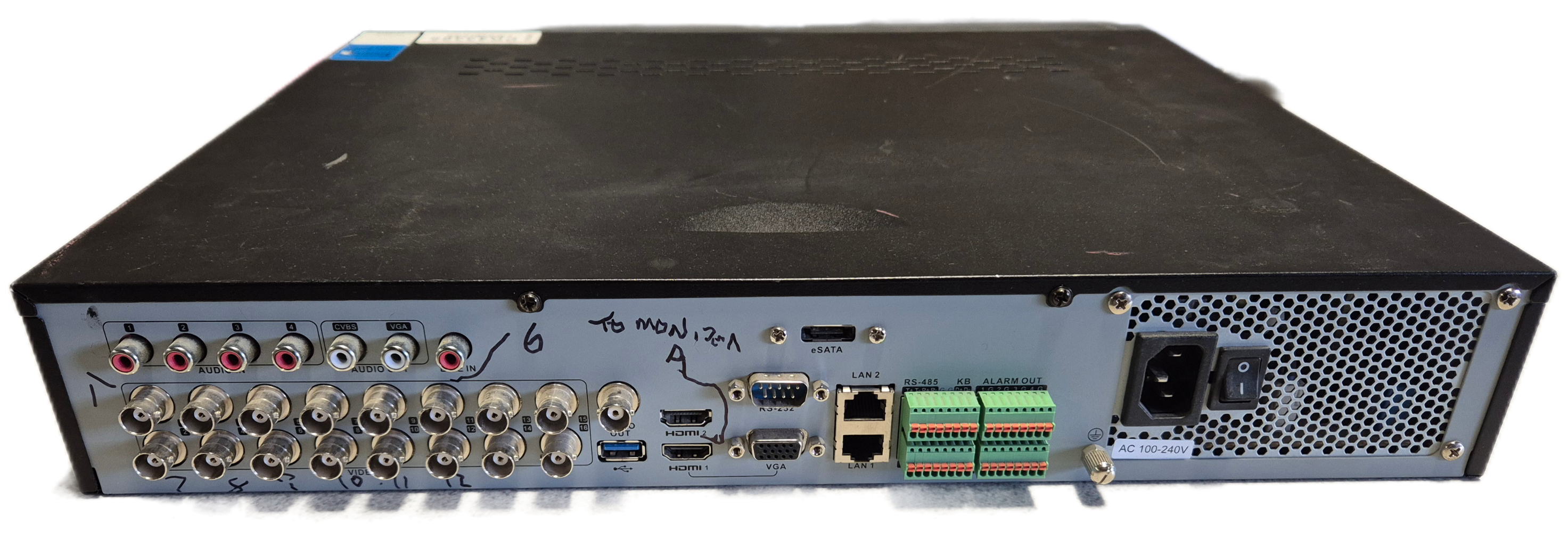 HIKVision 16 Channel Turbo HD DVR - 2x6GB HDD - password reset - DVD require new band ( DS-7316HUHI-F4 ) USED