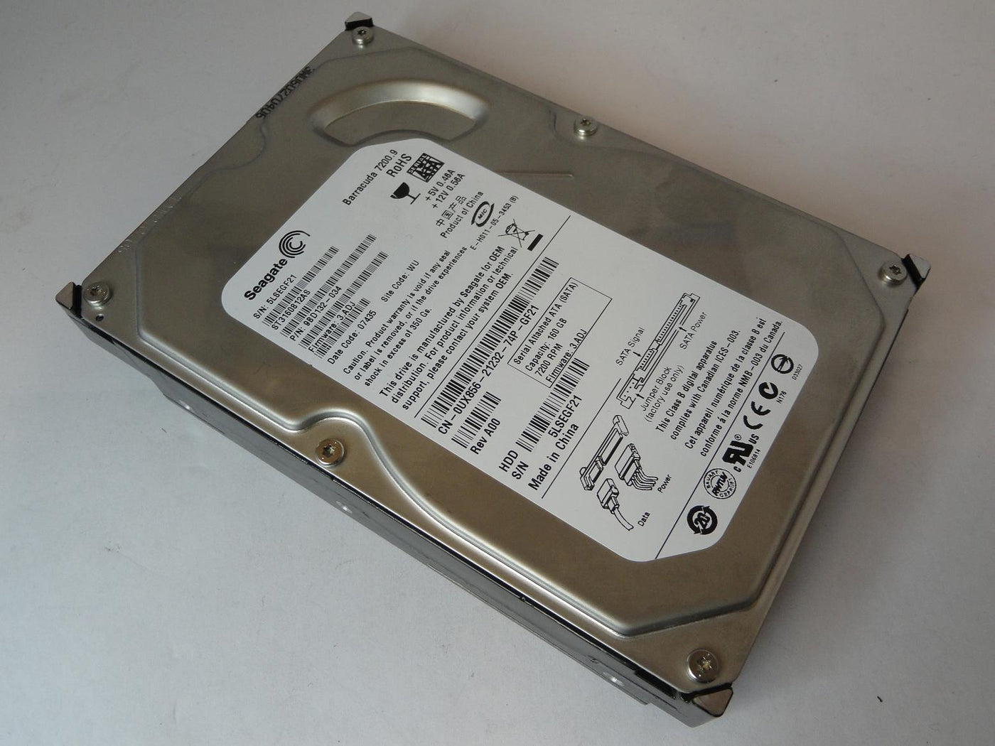 9BD132-034 - Seagate Dell 160GB SATA 7200rpm 3.5in Barracuda 7200.9 HDD - Refurbished