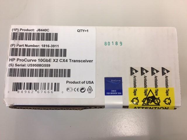 HP Procurve 10GbE x2 CX4 Transceiver Module New (J8440C)