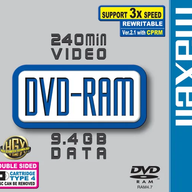 Maxell 240min 9.4gb DVD RAM 5 Pack ( DVD-RAM4.7 ) NOB