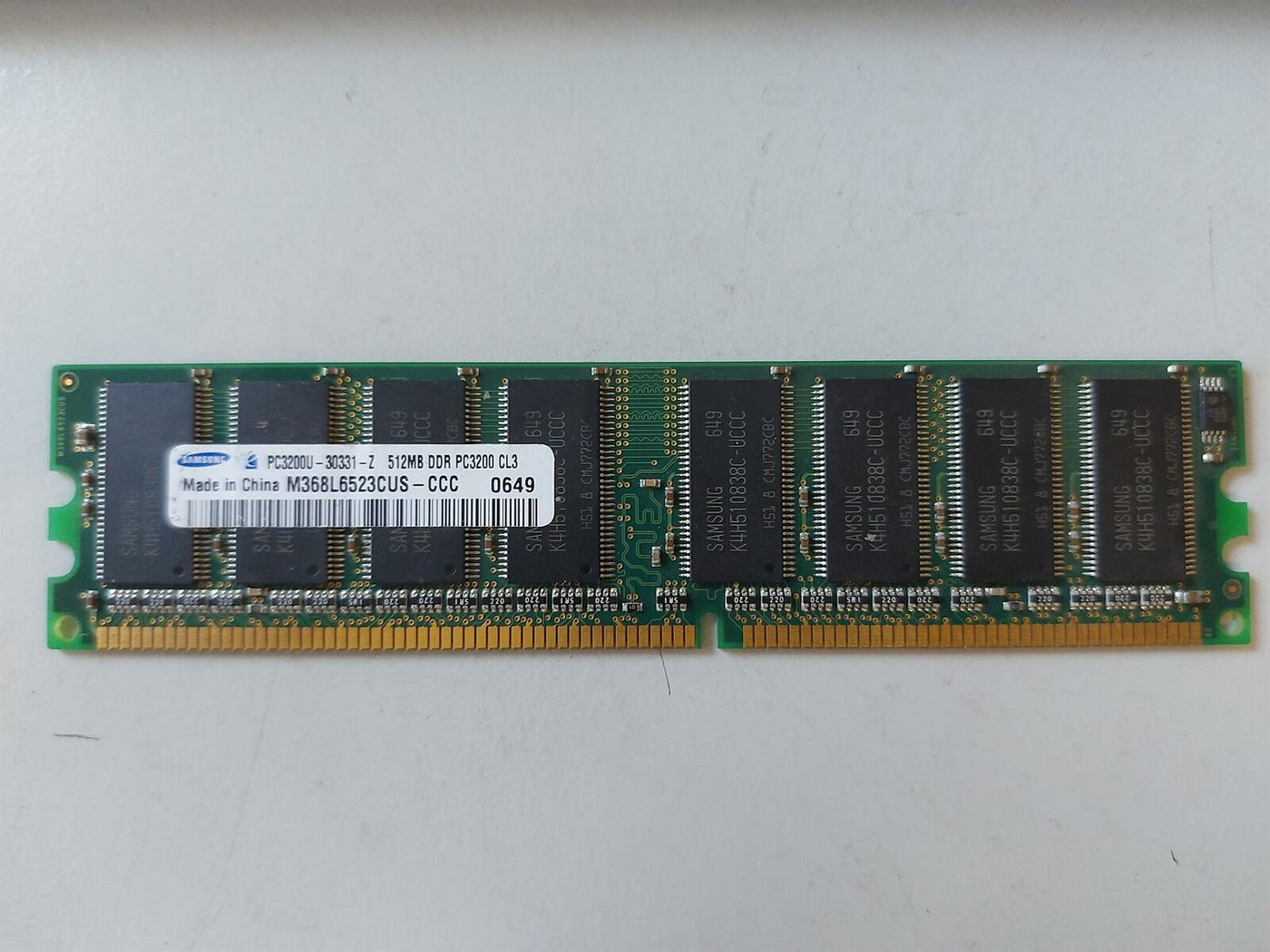 Samsung HP 512MB PC3200 DDR-400MHz Non-ECC Unbuffered CL3 184-Pin DIMM ( M368L6523CUS-CCC 326668-885 ) REF