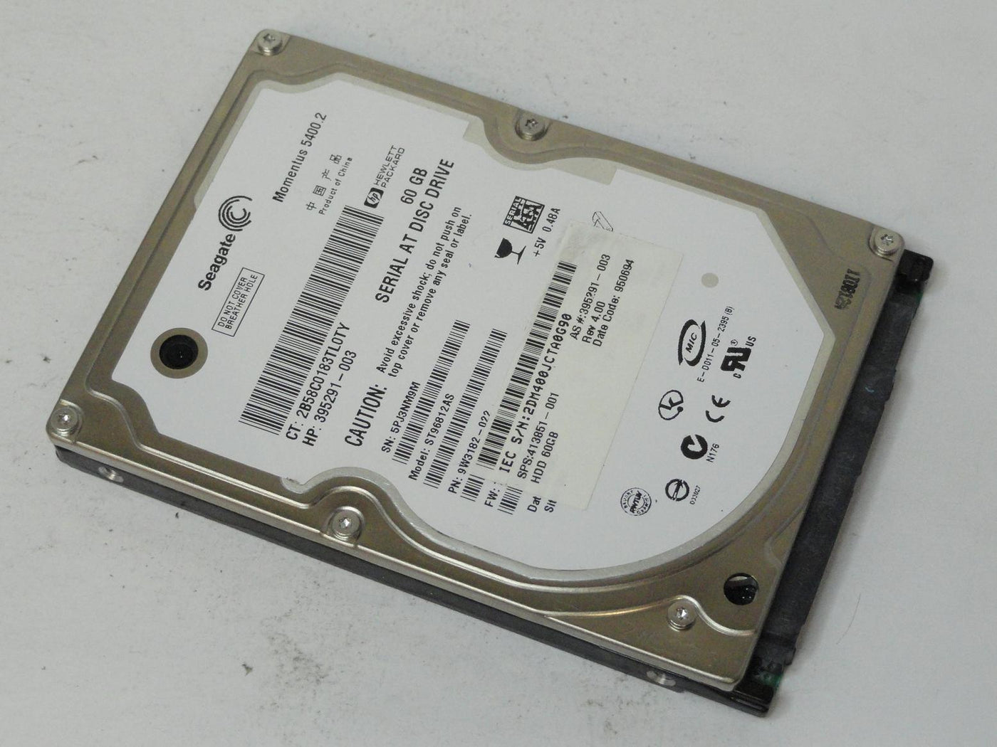 9W3182-022 - Seagate HP 60GB SATA 5400rpm 2.5in HDD - Refurbished