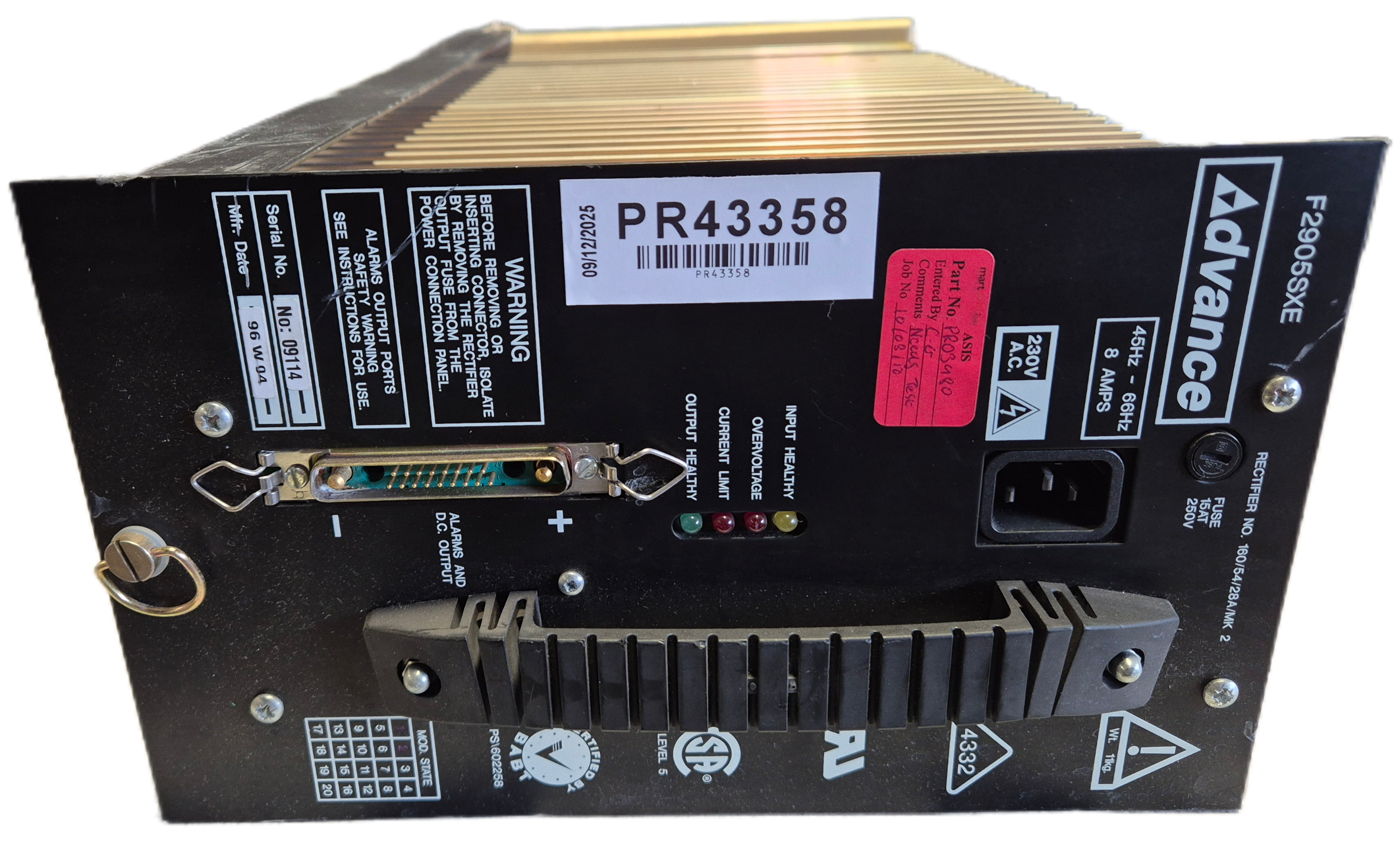 Advance F2905SXE 240V 1800W Industrial grade PSU ( 14F2905SXE ) USED