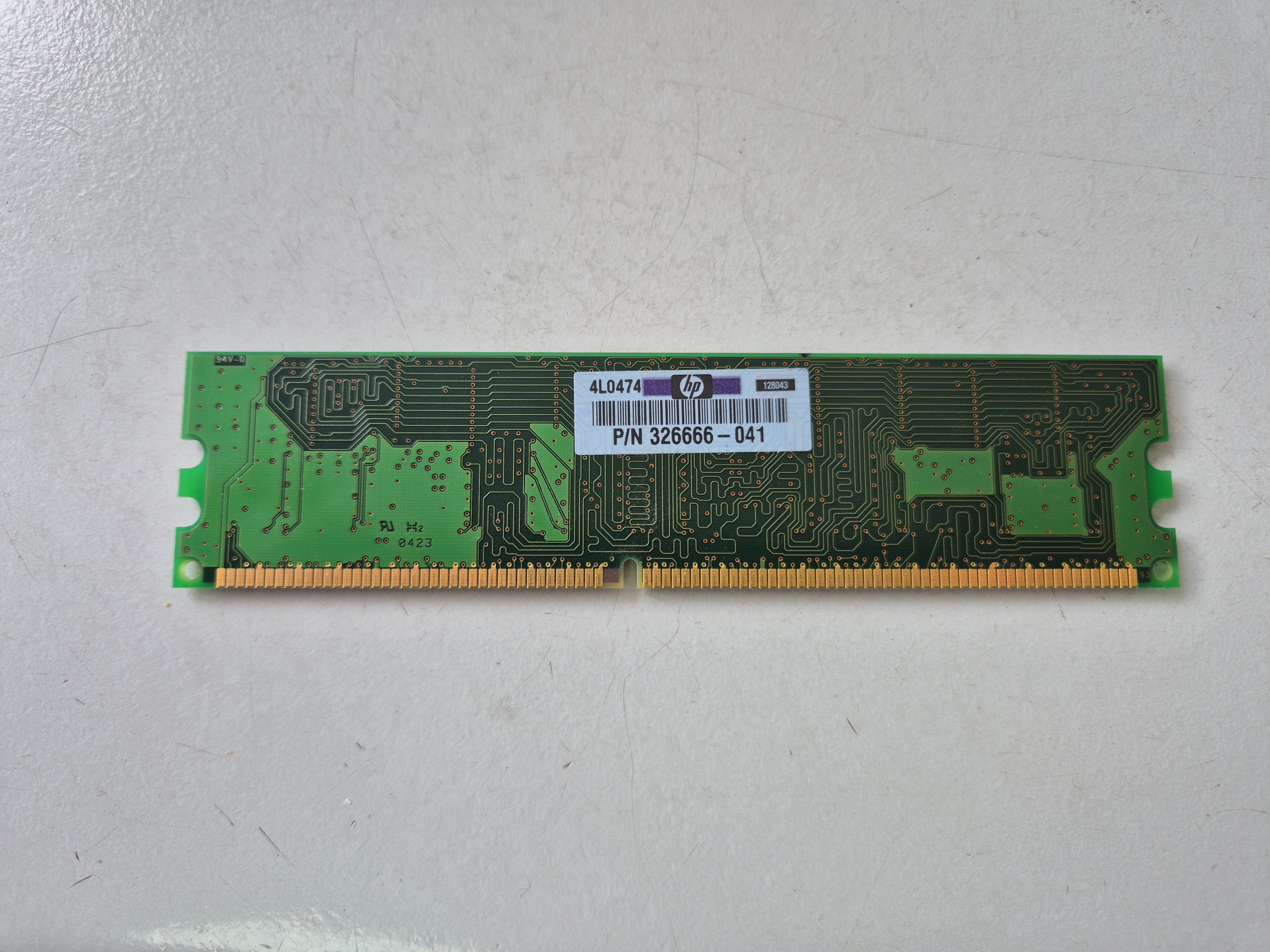 Infineon HP 128MB DDR 400MHz CL3 PC3200U 184-Pin Unbuffered SDRAM DIMM ( HYS64D16301GU-5-C 326666-041 ) REF