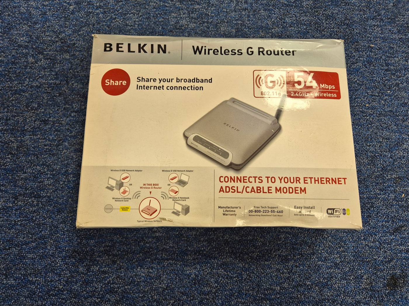 Belkin Wireless Cable G Router 54Mbps + 4Port 10/100 ( F5D7230uk4 ) NOB