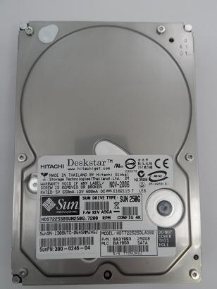 0A31993 - Hitachi / Sun - 250GB SATA 7200rpm 3.5in Deskstar HDD - Refurbished