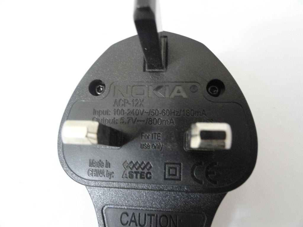 ACP-12X  - Nokia Charger Adapter - Input 100-240V 50-60hz, 180mA - Refurbished