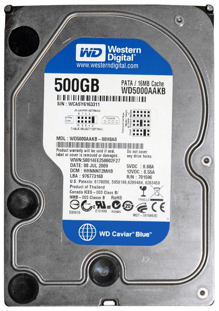 Western Digital Caviar 500GB 7200RPM IDE 3.5in HDD ( WD5000AAKB-00H8A0 ) REF