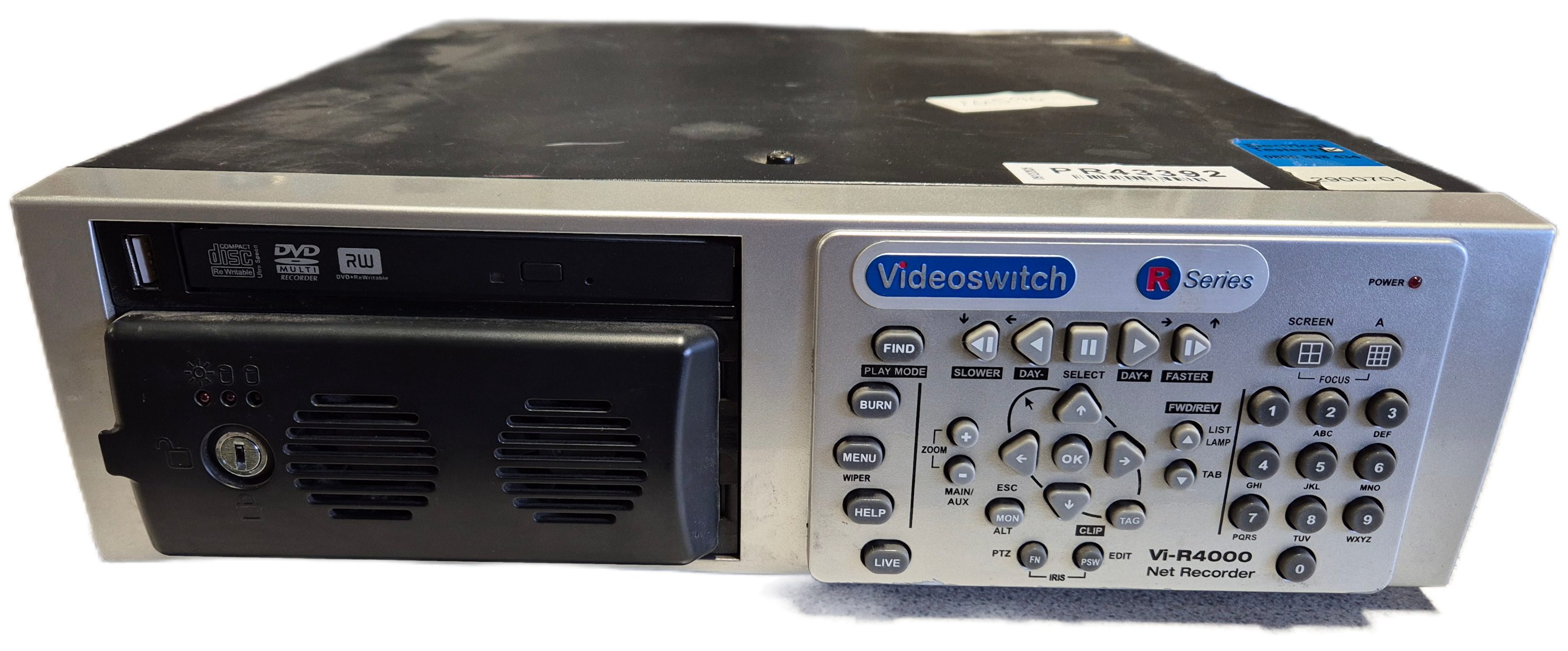 VideoSwitch Vi-R4000 16 Camera 1TB Net Recorder CCTV DVR - Missing key to drive caddy - password reset ( Vi-R4005T1 ) USED