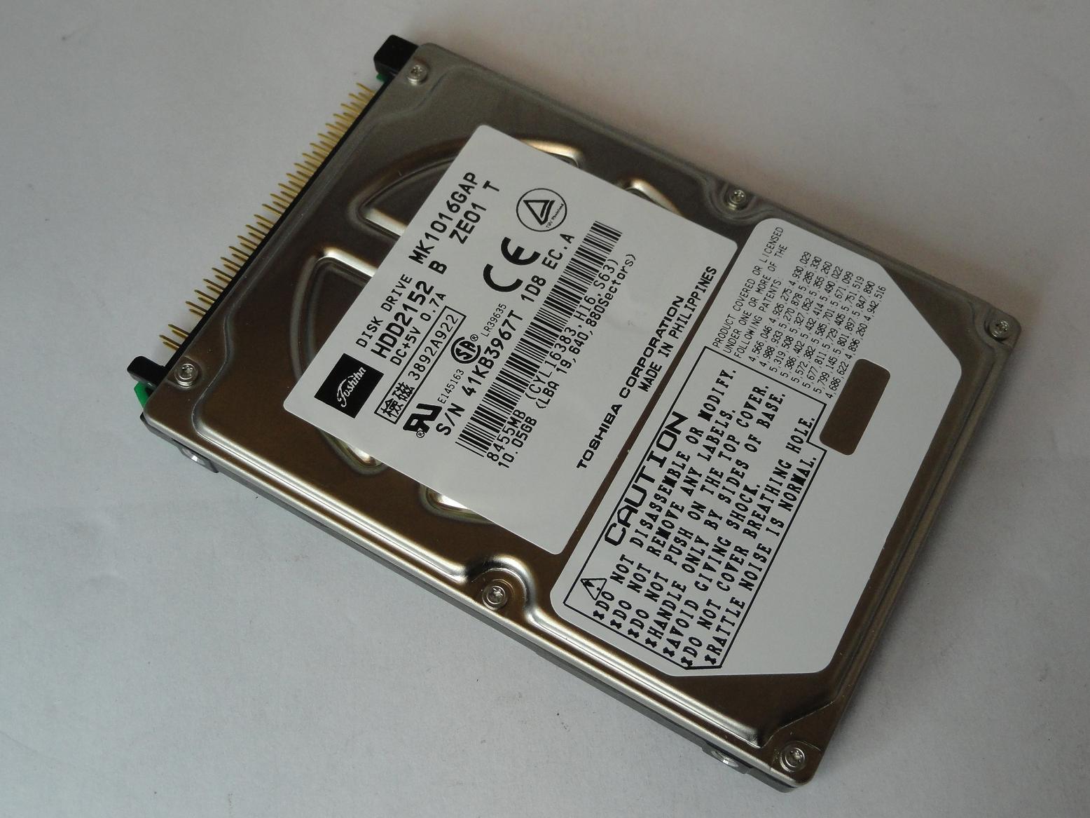 HDD2152 - Toshiba 10GB IDE 4200rpm 2.5in HDD - USED
