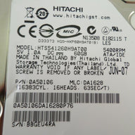 PR17274_0A50106_Hitachi 60Gb IDE 5400rpm 2.5in Laptop HDD - Image2