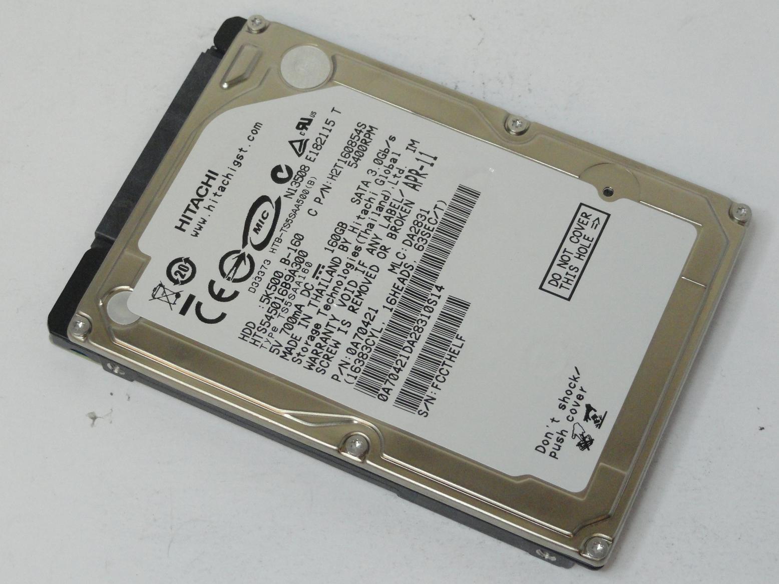 0A70421 - Hitachi 160GB SATA 5400rpm 3.5in HDD - Refurbished