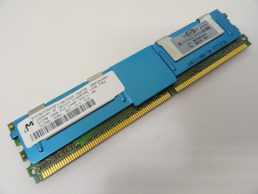 MT9HTF6472FY-667D5D4 - Micron 512MB 240p PC2-5300 CL5 9c 64x8 Fully Buffered ECC DDR2-667 FBDIMM - Refurbished