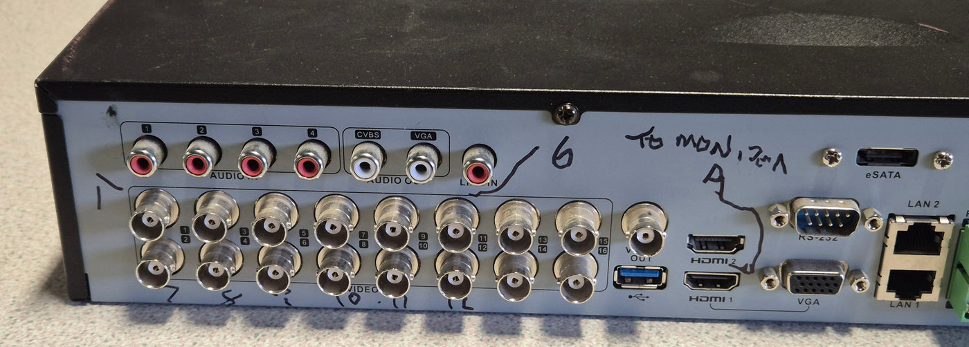HIKVision 16 Channel Turbo HD DVR - 2x6GB HDD - password reset - DVD require new band ( DS-7316HUHI-F4 ) USED