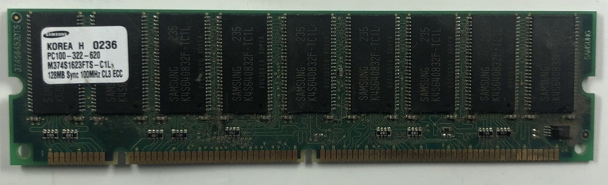 Samsung 128MB PC100 100MHz CL3 ECC UDIMM ( M374S1623FTS-C1L ) REF