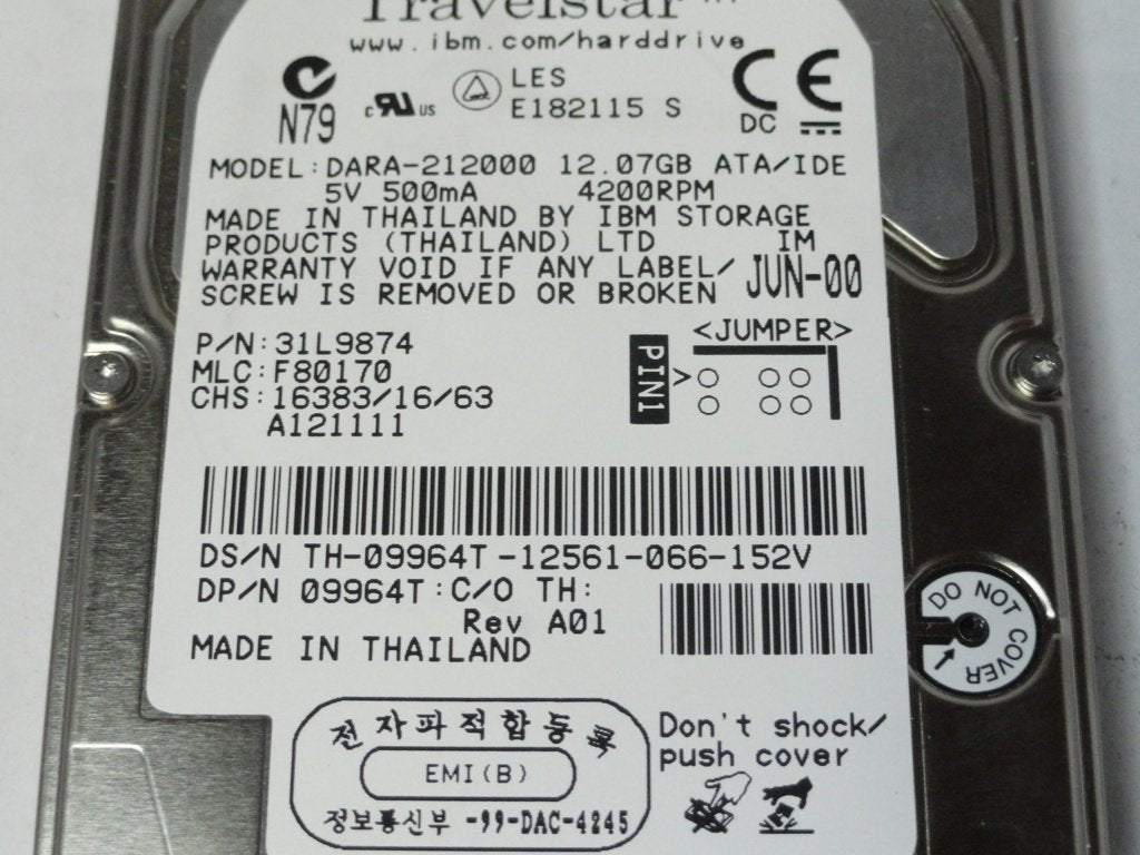 PR20233_31L9874_IBM Dell 12Gb IDE 4200rpm 2.5in HDD - Image3