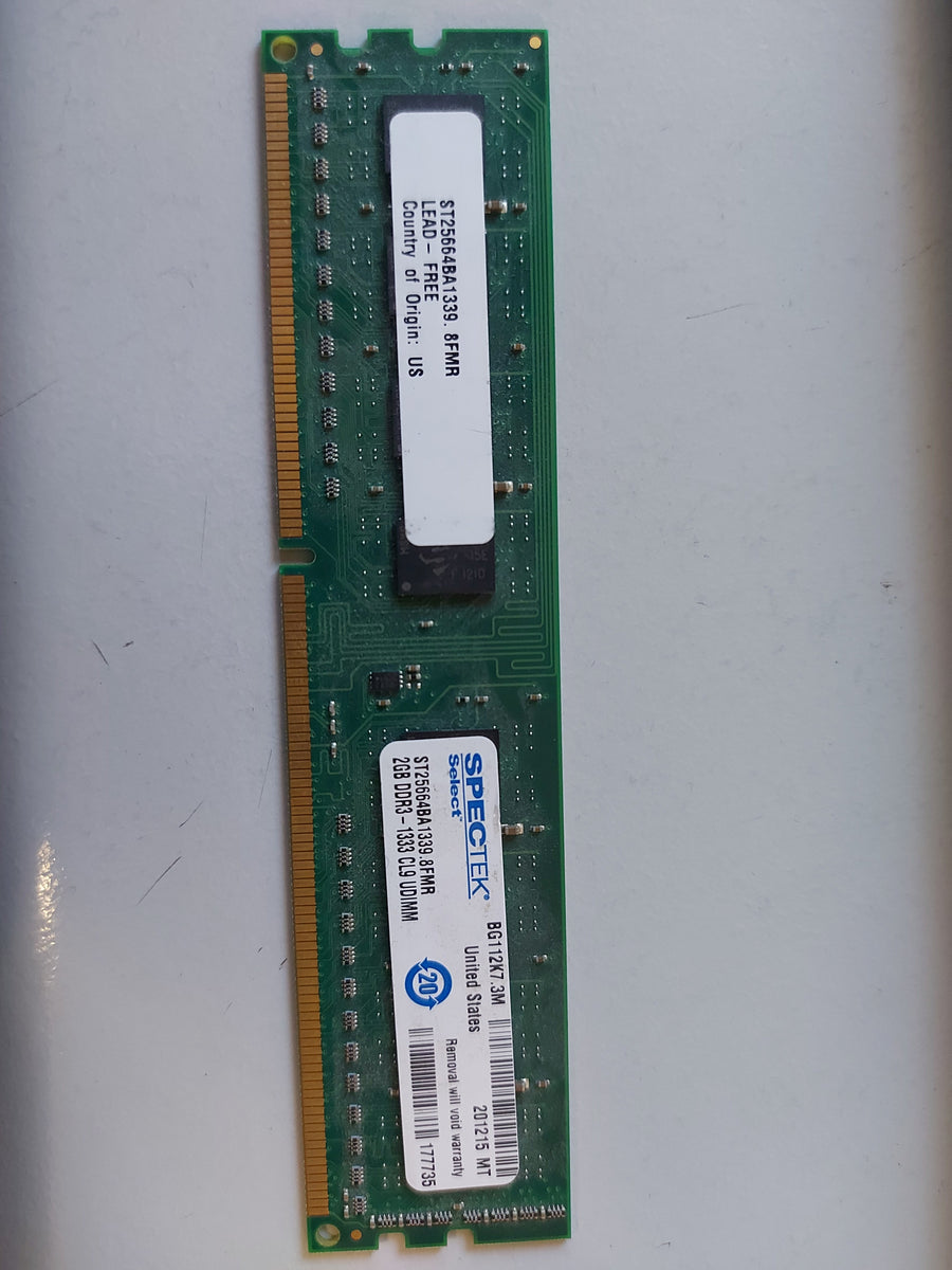 SpecTek 2GB DDR3 1333MHz CL9 240Pin NonECC SDRAM UDIMM Module ST25664BA1339.8FMR