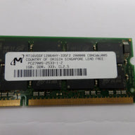 MT16VDDF12864HY-335F2 - Micron 1GB PC2700 DDR-333MHz non-ECC Unbuffered CL2.5 200-Pin SoDimm Memory Module - USED