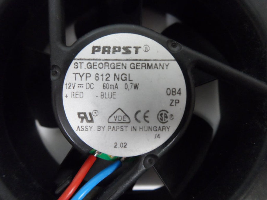 PAPST TYP 612 NGL 12V 60mA 0.7W 2-Wire DC Cooling Fan ( TYP 612 NGL ) USED