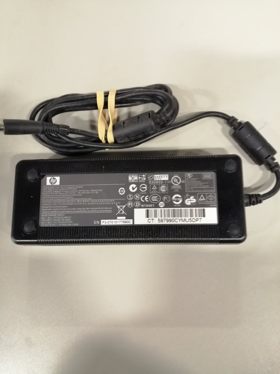 HP AC ADAPTER PPP016H IN 240 V 2A OUT 18.5V 6.5A ( 384022-002 USED )