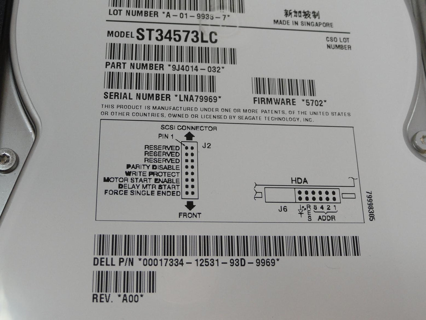 Seagate Dell 4.5GB SCSI 80 Pin 7200rpm 3.5in HDD
