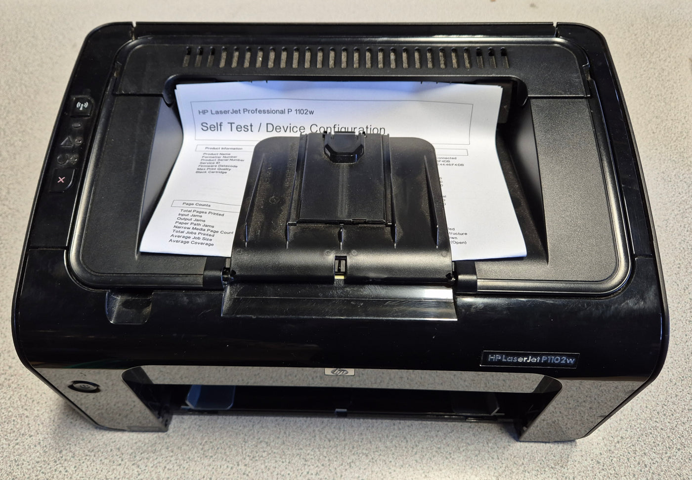 HP LaserJet P1102W – Bottom paper box missing - STILL PRINTS ( CE658A ) USED
